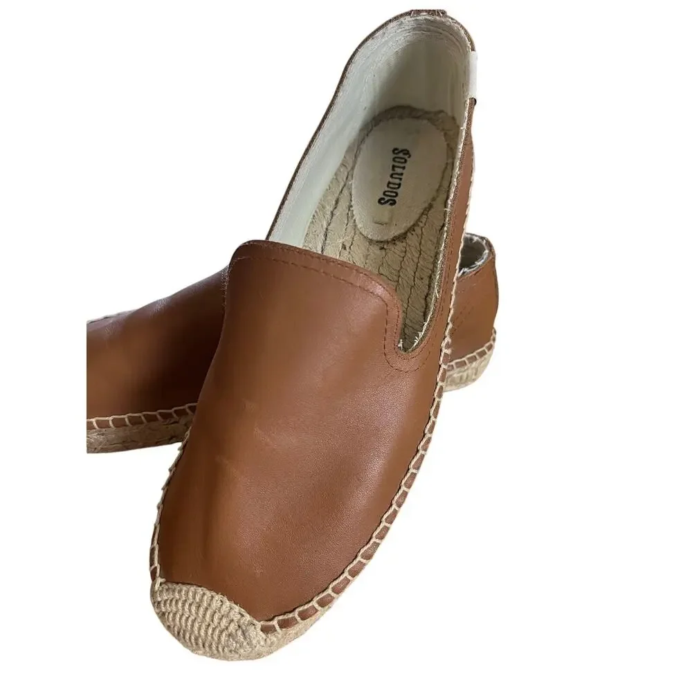 Soludos | Women's Size 9 Leather Espadrilles Brown